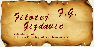 Filotej Gizdavić vizit kartica